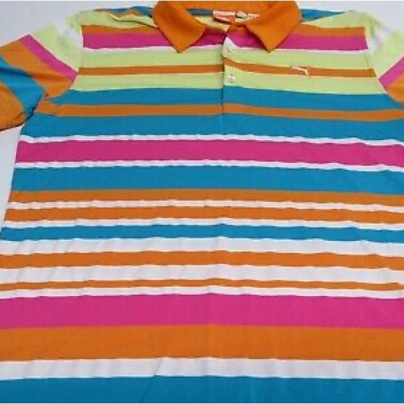 Puma Golf Polo Shirt Dry Cell Men's Size M Fitted Athletic multicolored … - Picture 3 of 7